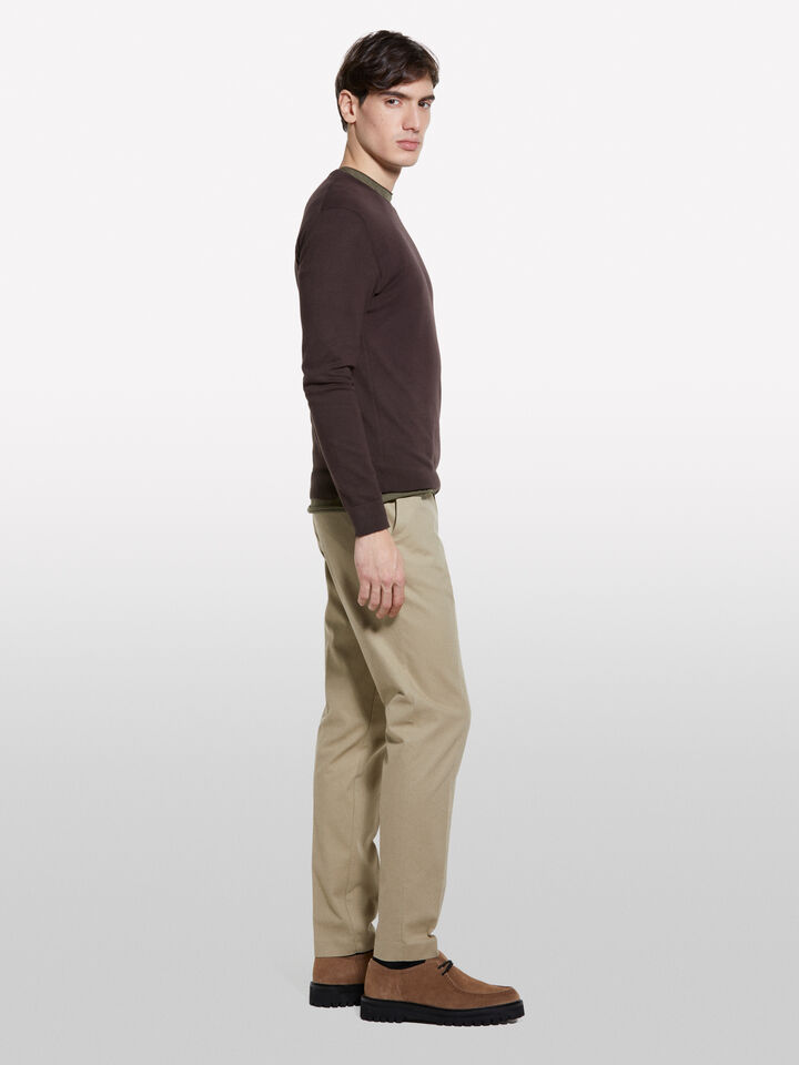 Pull coupe regular marrom escuro - camisolas gola redonda para homem - Marrom-Escuro | Sisley image number 2